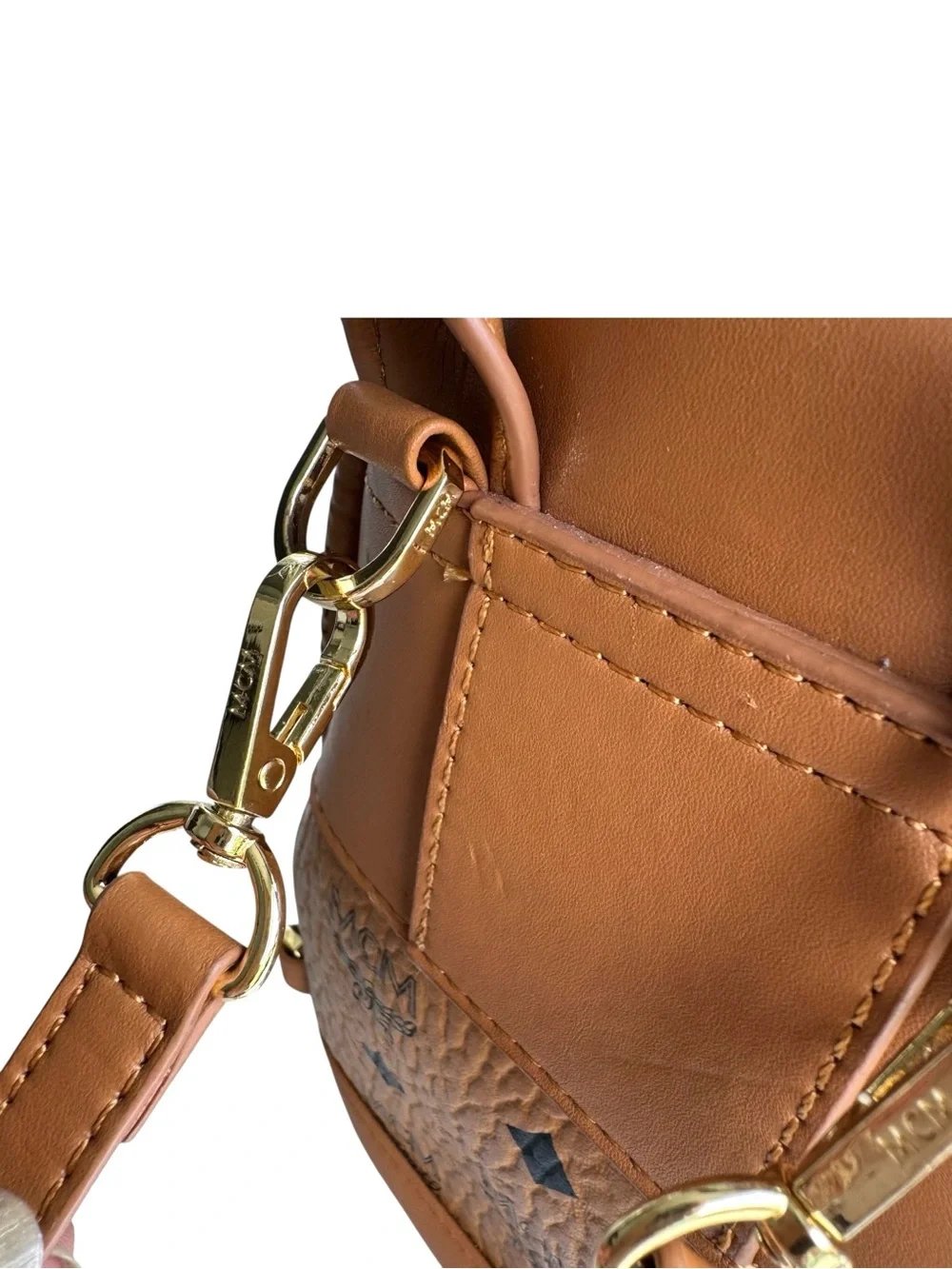 MCM Visetos Stark Bebe Boo Studs Mini Backpack Crossbody